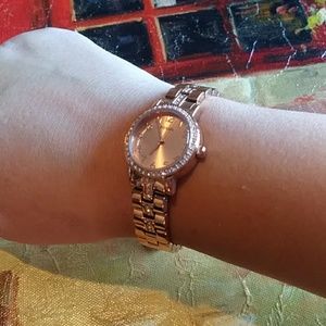Fossil women mini rose gold stainless steel watch